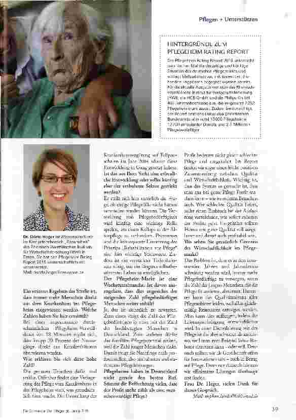 Vorschauseite 2: NUR GUTE PFLEGE SOLLTE PROFITABEL SEIN