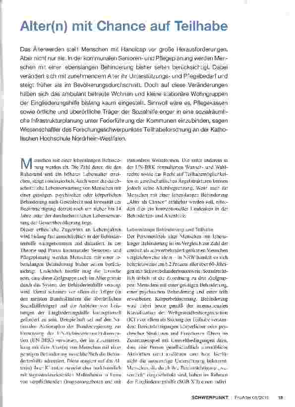 Vorschauseite 2: Alter(n) mit Chance auf Teilhabe