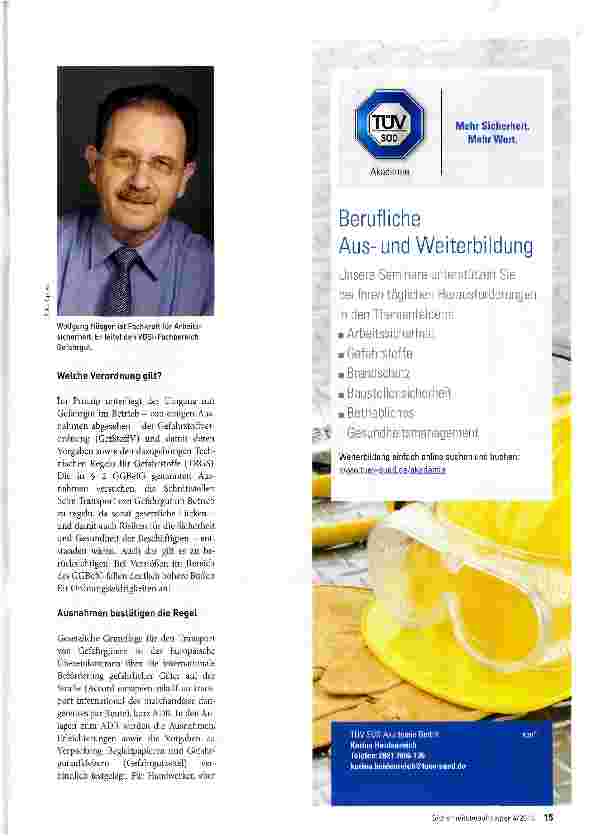 Vorschauseite 1: Kleines 1x1 zum innerbetrieblichen Umgang mit Gefahrgut