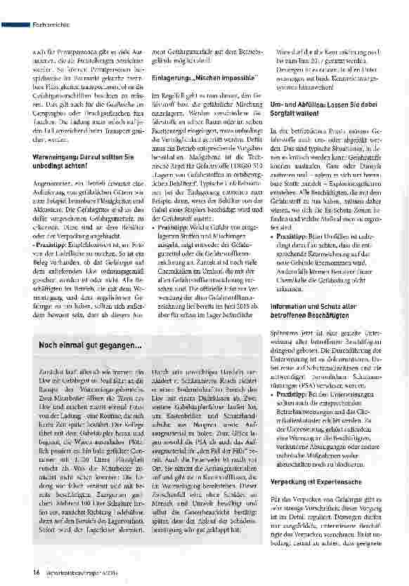 Vorschauseite 2: Kleines 1x1 zum innerbetrieblichen Umgang mit Gefahrgut