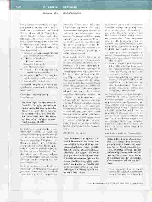 Vorschauseite 5: Ambulante Anästhesie bei Kindern