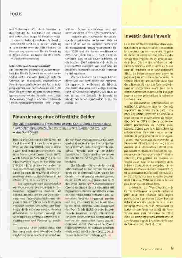 Vorschauseite 2: Investition in die Grundlagenforschung