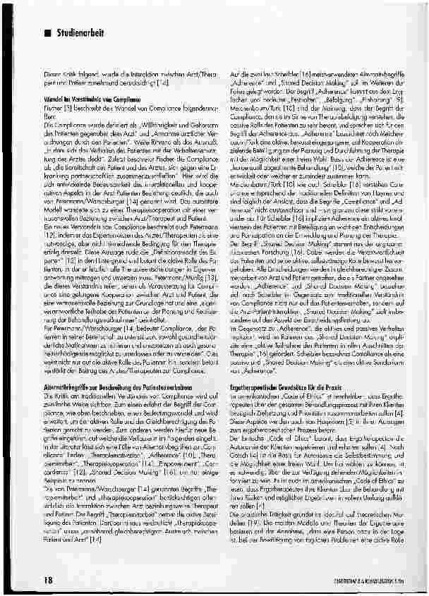 Vorschauseite 2: Verständnis von Compliance in der Ergotherapie -Erstellung einer Definition