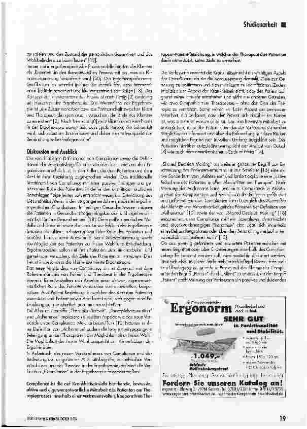 Vorschauseite 3: Verständnis von Compliance in der Ergotherapie -Erstellung einer Definition