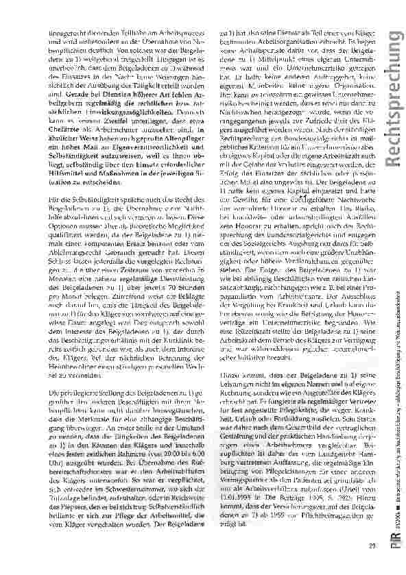 Vorschauseite 4: Beitragsnachforderung zur Sozialversicherung - abhängige Beschäftigung und Weisungsgebundenheit