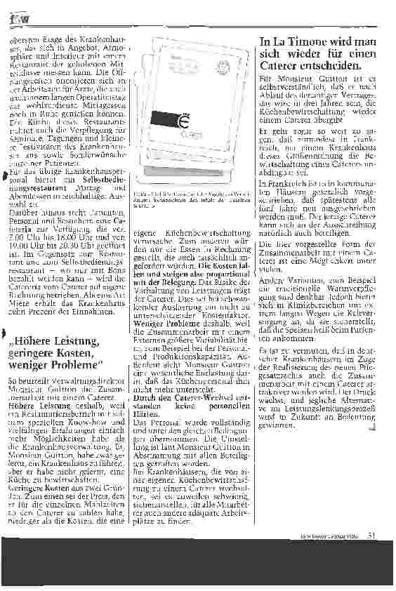 Vorschauseite 3: Bon Appetit: Catering im Land der Gourmets Bericht über Catering-Erfahrungen in einem französischen Krankenhaus