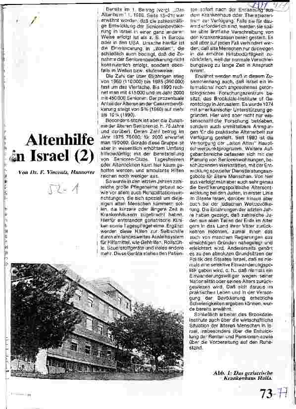 Vorschauseite 1: Altenhilfe in Israel (2)