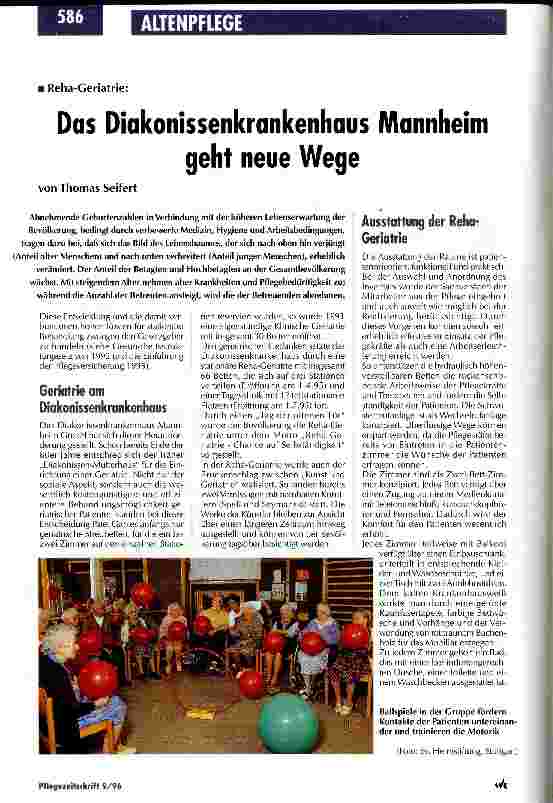 Vorschauseite 1: Das Diakoniekrankenhaus Mannheim geht neue Wege Reha Geriatrie