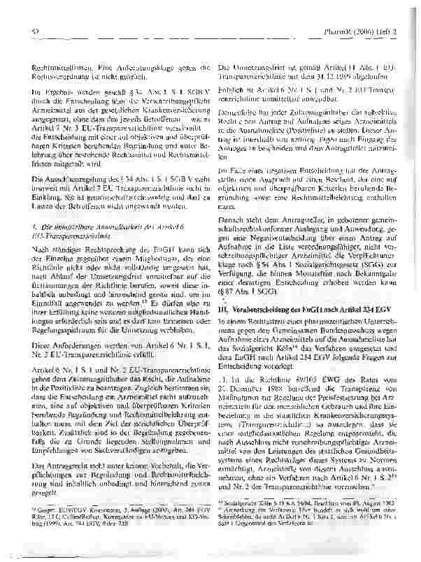 Vorschauseite 5: Ist die EU-Transparenzrichtlinie1 auf die Entscheidungen desGemeinsamen Bundesausschusses gemäß § 34 Abs. 1 S. 2 i.V.m. § 92Abs. 1 S. 2 Nr. 6 SGB V anwendbar und welche rechtliche…