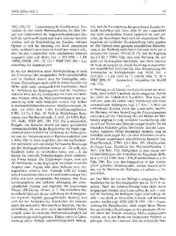 Vorschauseite 3: UWG: Zulässigkeit einer Kunden werben Kunden-Aktion eines Augenoptikers (Verbot von Zuwendungen bei Heilmitteln)