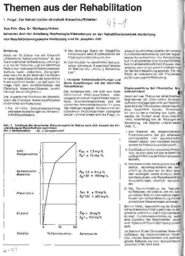 Vorschauseite 1: Themen der Rehabilitation 1. Folge: Zur Rehabilitation chronisch Niereninsuffizienter