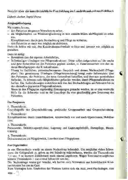Vorschauseite 1: Bericht über die innerbetriebliche Fortbildung im Landeskrankenhaus Feldbach