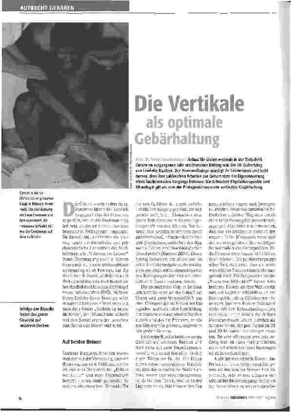 Vorschauseite 1: Die Vertikale als optimale Gebärhaltung