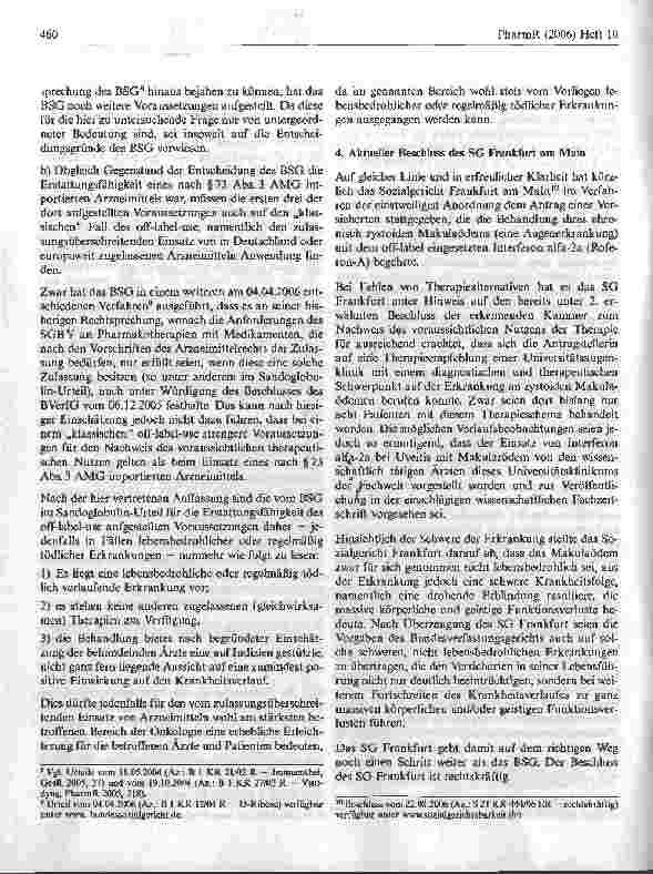 Vorschauseite 4: Neuigkeiten zum off-label-use (Teil 1) - Zu den Entwicklungen in der Rechtsprechung und deren Auswirkungen auf die Praxis