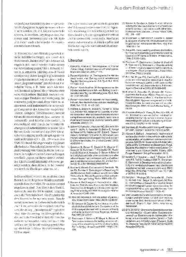 Vorschauseite 3: Wirkstoffe der alkoholischen Händedesinfektionsmittel - ein Beitrag zum Internationalen Tag der Händehygiene