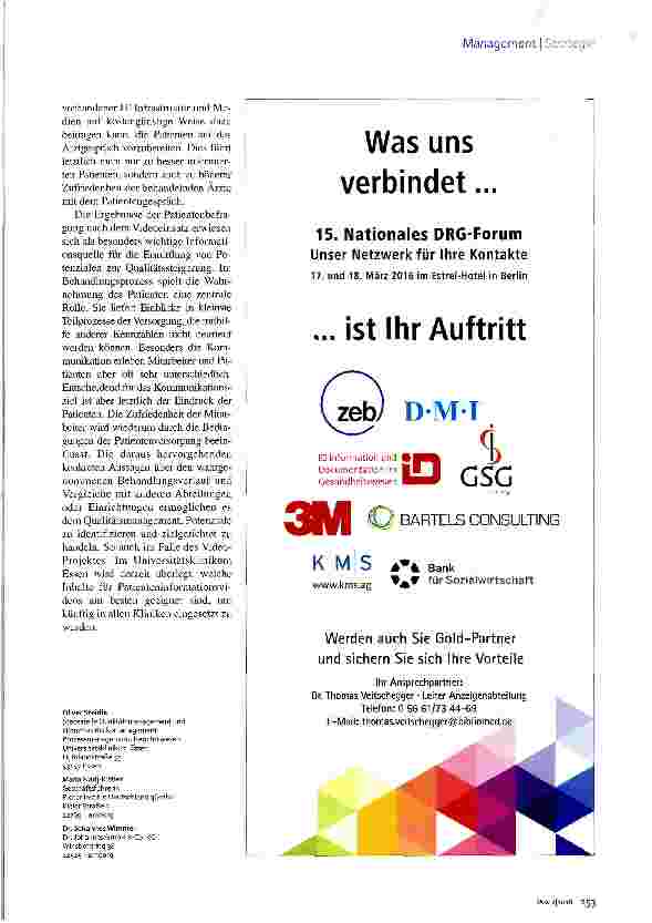 Vorschauseite 4: Patienteninformation und Kommunikation Aufklärung via Video