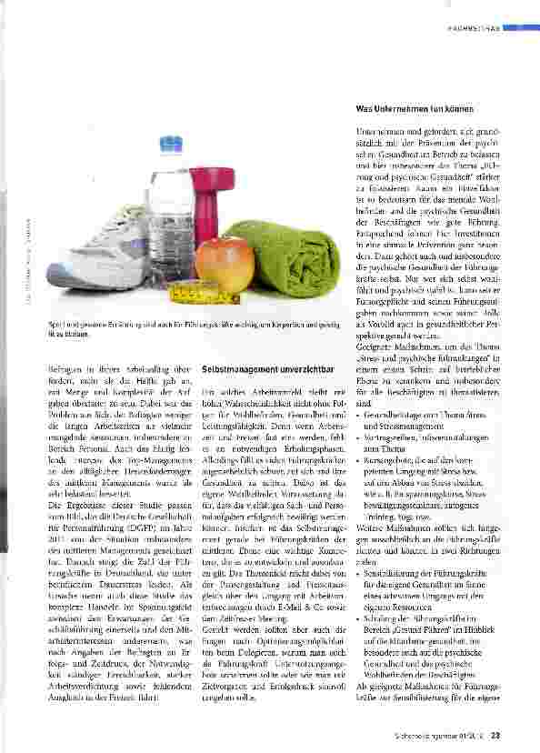 Vorschauseite 2: Führung und psychische Gesundheit Teil 3 Die psychische Gesundheit der Führungskräfte