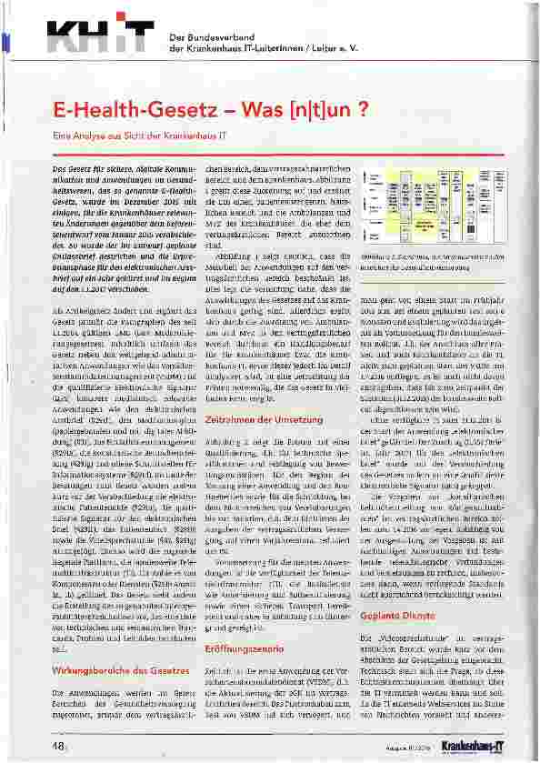 Vorschauseite 1: E-Health-Gesetz - Was [n|t]un ?