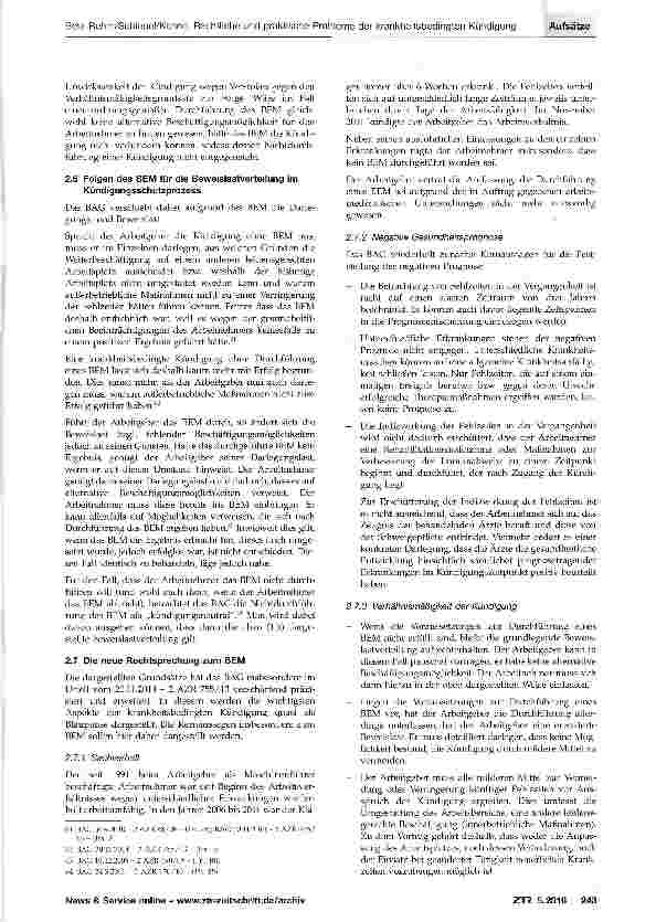 Vorschauseite 5: Rechtliche und praktische Probleme der krankheitsbedingten Kündigung