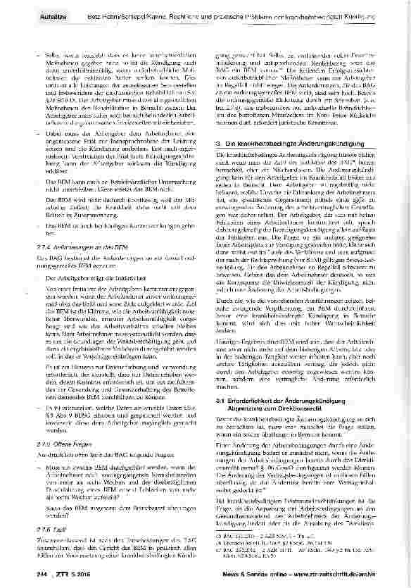 Vorschauseite 6: Rechtliche und praktische Probleme der krankheitsbedingten Kündigung