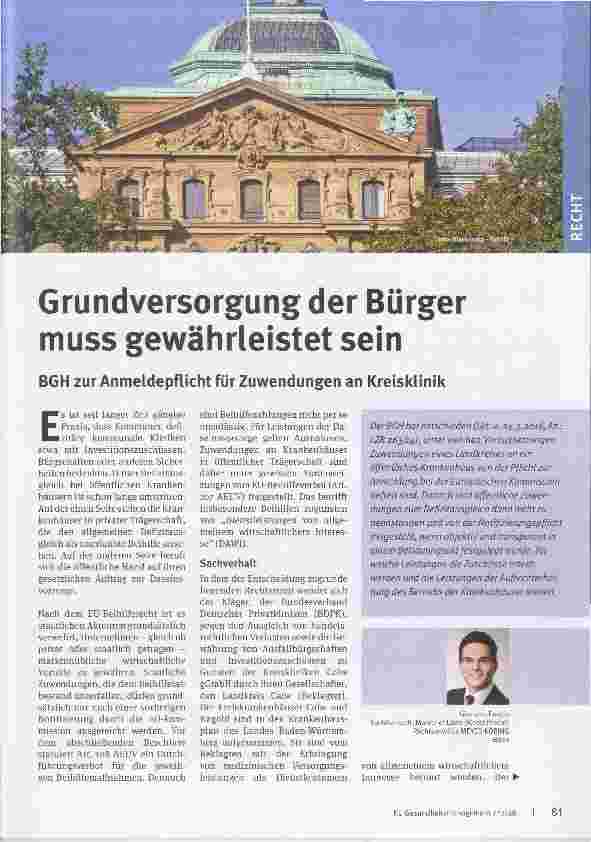 Vorschauseite 1: Grundversorgungder Bürger muss gewährleistet sein