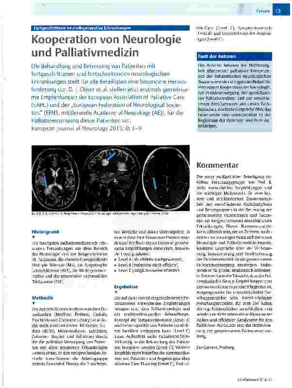 Vorschauseite 1: Kooperation von Neurologie und Palliativmedizin