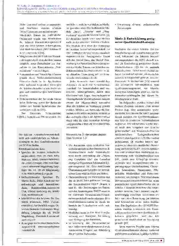 Vorschauseite 6: Vom Protokoll zum Register - Entwicklungen für ein bundesweites Qualitätsmanagement in deutschen Notaufnahmen