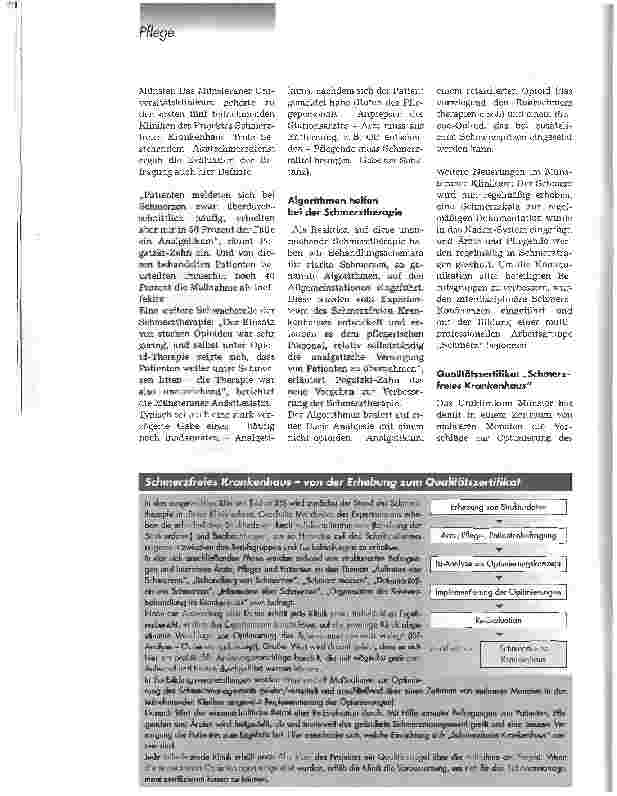 Vorschauseite 3: Den Schmerz fest im GriffZwei Jahre Schmerzfreies Krankenhaus: vom Pilotprojekt zum Qualitätssiegel