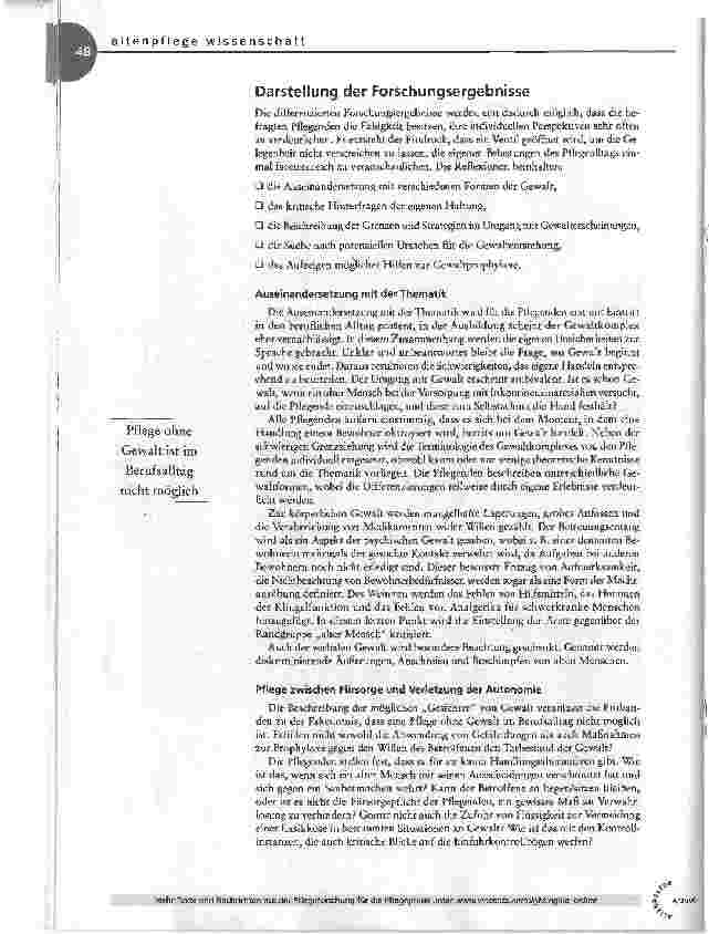 Vorschauseite 4: In der ZwickmühleErgebnisse einer qualitativen Studie zu Gewalt in Pflegeeinrichtungen