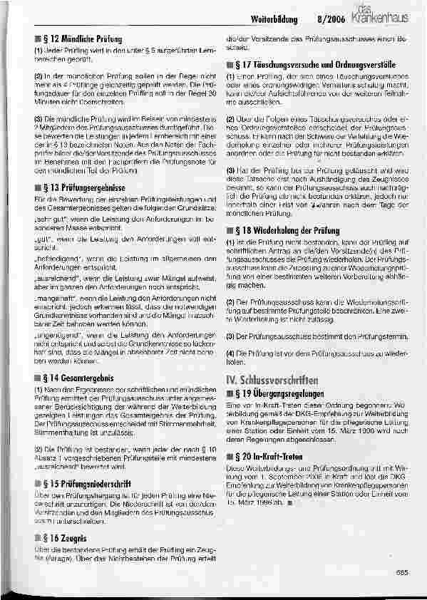 Vorschauseite 6: Weiterbildung in der Krankenpflege
