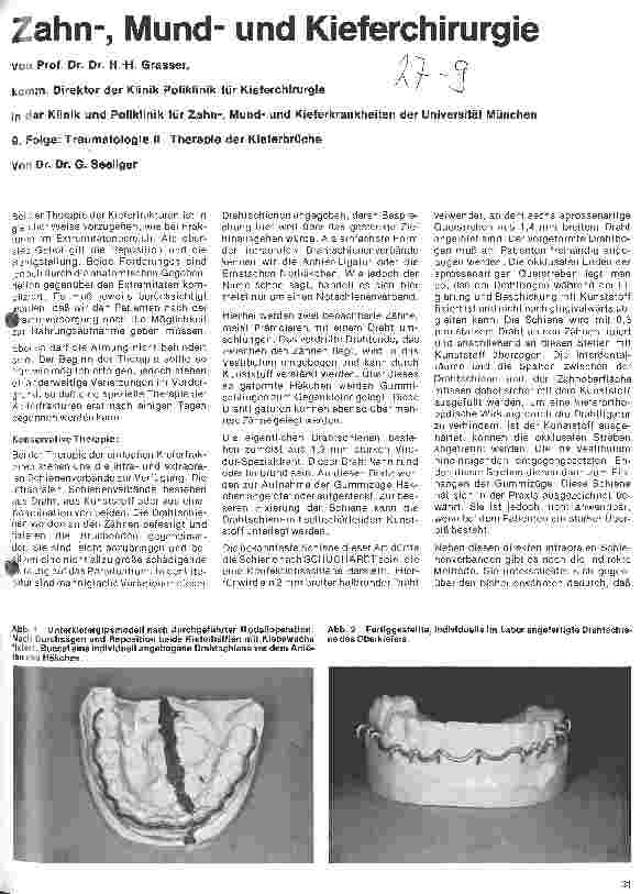 Vorschauseite 1: Zahn-Mundund Kieferchirurgie 9. Folge: Traumatologie II Therapie der Kieferbrüche