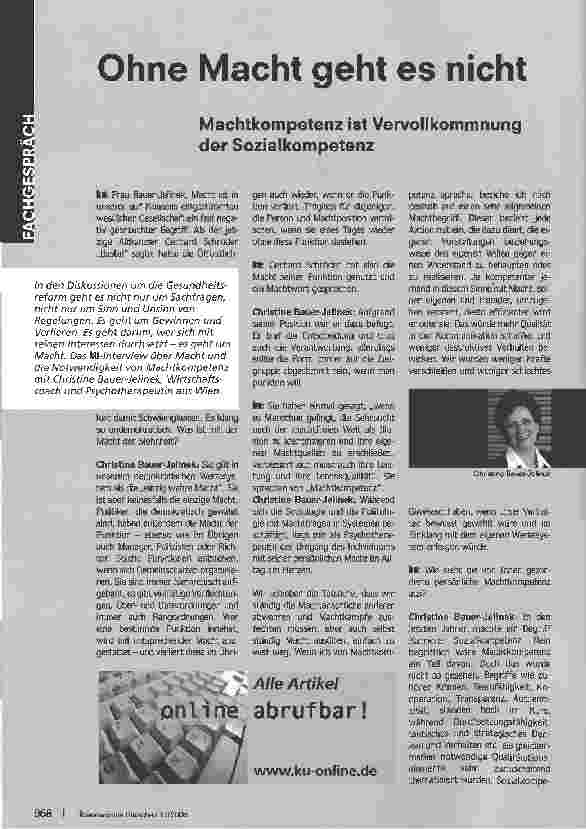 Vorschauseite 1: Ohne Macht geht es nicht - Machtkompetenz ist Vervollkommnung der Sozialkompetenz