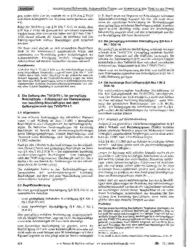 Vorschauseite 3: Ausgewählte Fragen bei der Anwendung des TVöD in der Praxis