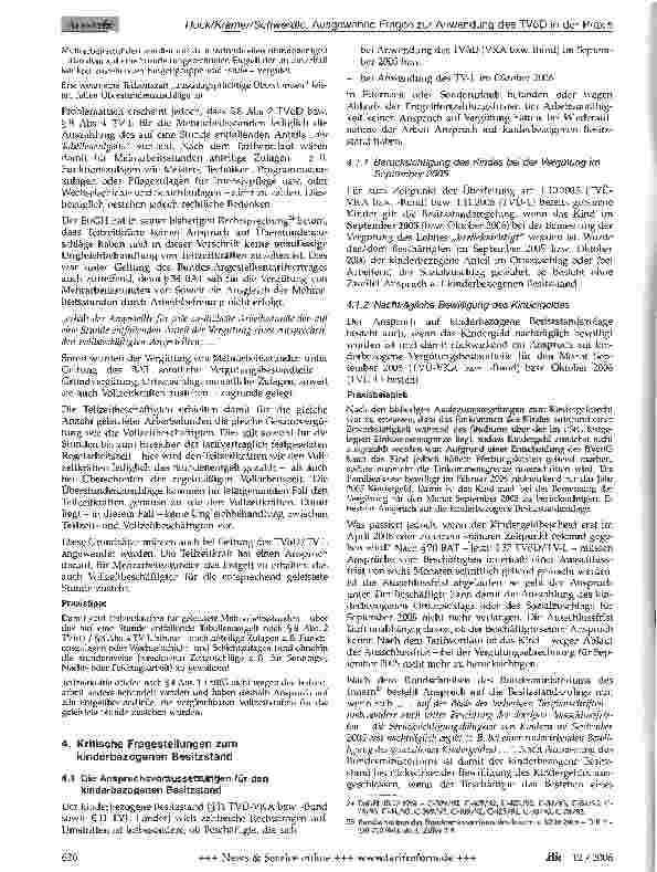 Vorschauseite 5: Ausgewählte Fragen bei der Anwendung des TVöD in der Praxis