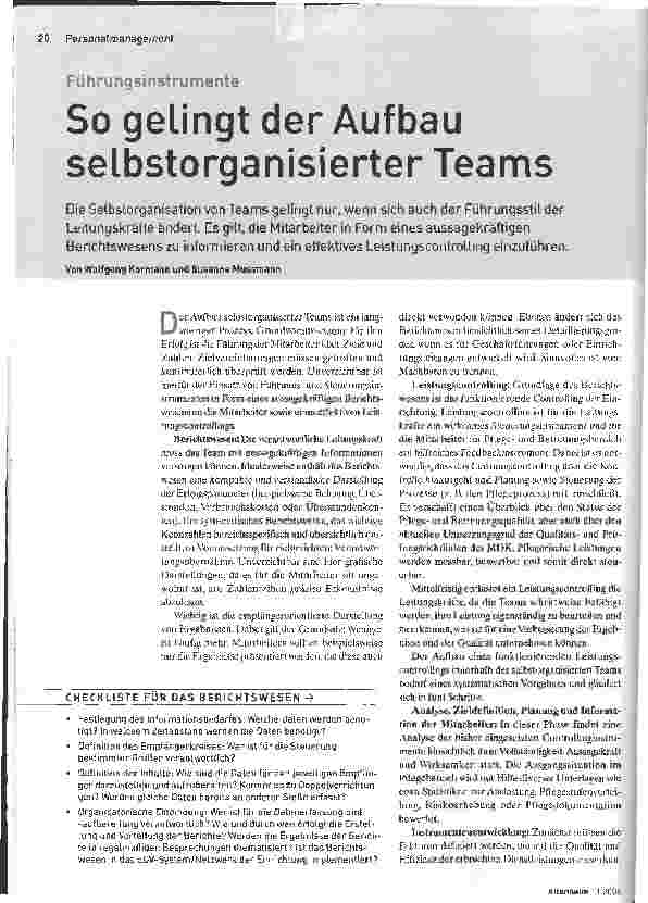 Vorschauseite 1: So gelingt der Aufbau selbstorganisierter Teams