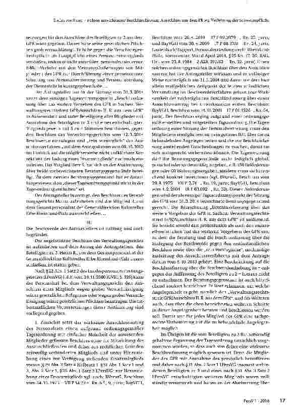Vorschauseite 3: Folgen unwirksamer Beschlussfassung, Ausschluss aus dem Personalrat wegen Verletzung der Schweigepflicht