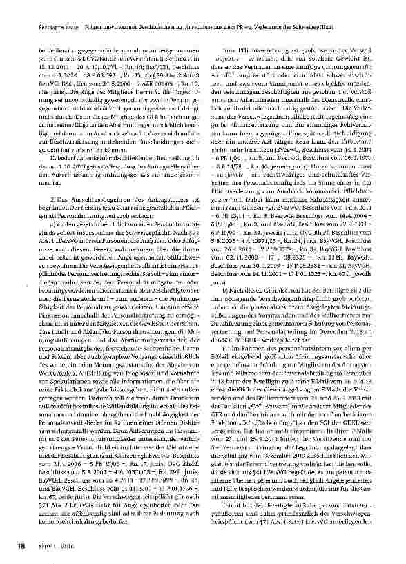 Vorschauseite 4: Folgen unwirksamer Beschlussfassung, Ausschluss aus dem Personalrat wegen Verletzung der Schweigepflicht