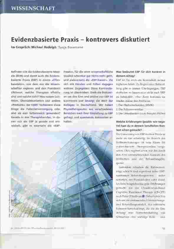 Vorschauseite 1: Evidenzbasierte Praxis - kontrovers diskutiert