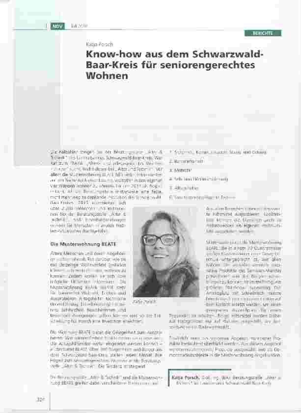Vorschauseite 1: Know-how aus dem Schwarzwald-Baar-Kreis für seniorengerechtes Wohnen