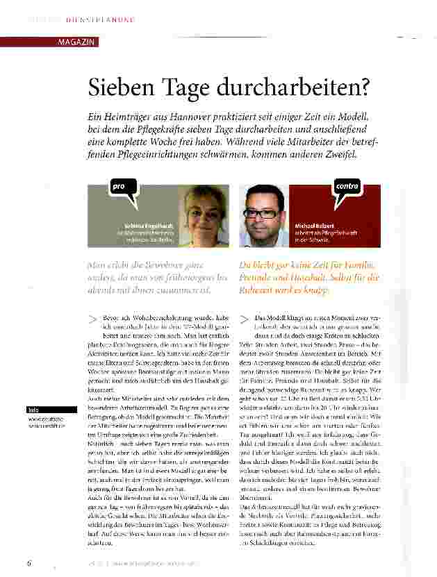 Vorschauseite 1: Sieben Tage durcharbeiten?