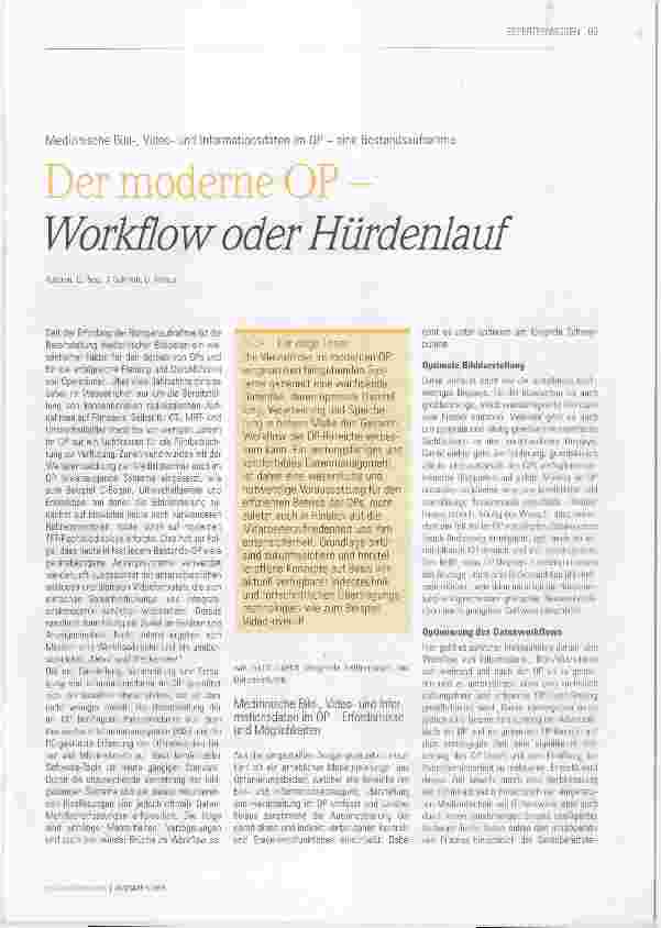 Vorschauseite 1: Der moderne OP Workflow oder Hürdenlauf