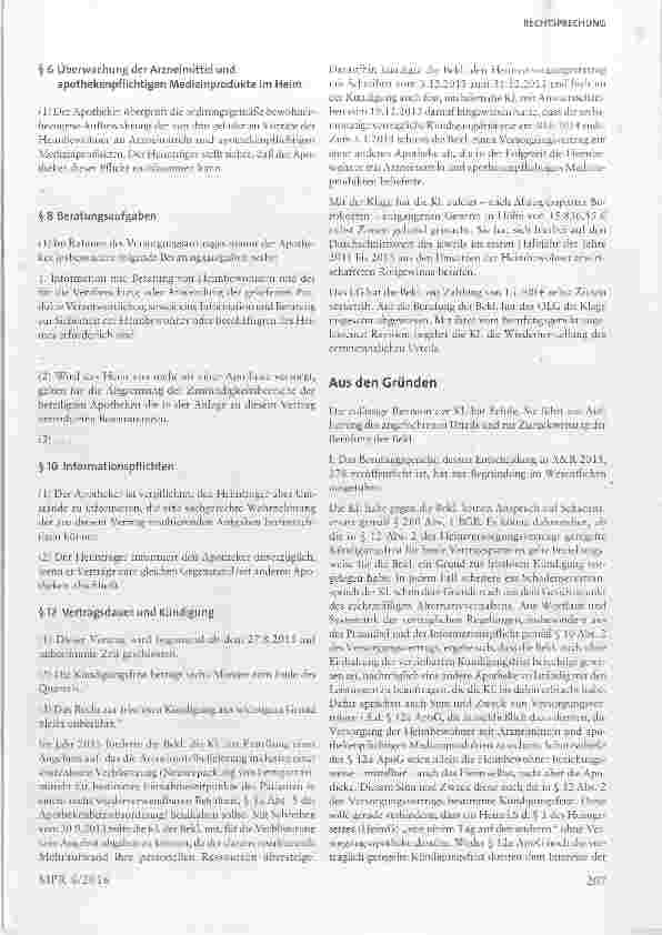 Vorschauseite 2: BGH zu Rechtsnatur und doppelter Zielrichtung des Heimversorgungsvertrages§§ 241 Abs. 2, 252, 280Abs. 1 BGB, § 12 a Abs. 1 ApoG, § 1 HeimG