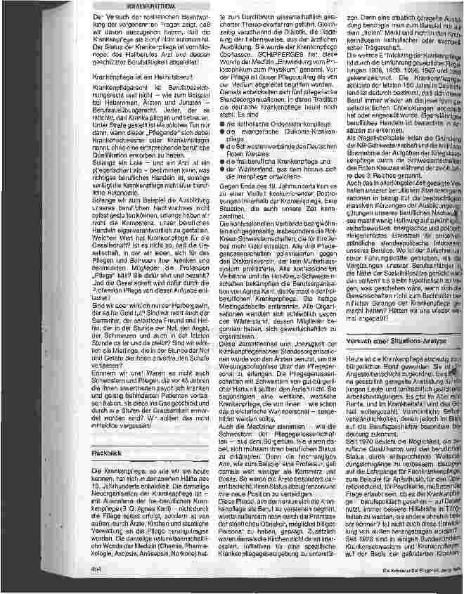 Vorschauseite 2: Zukunftsperspektiven in der Krankenpflege
