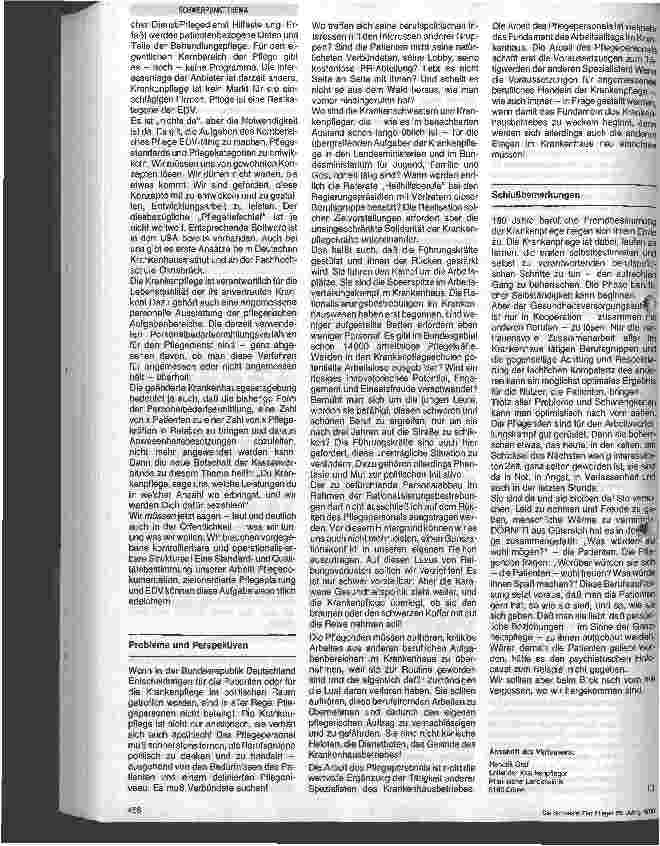 Vorschauseite 4: Zukunftsperspektiven in der Krankenpflege
