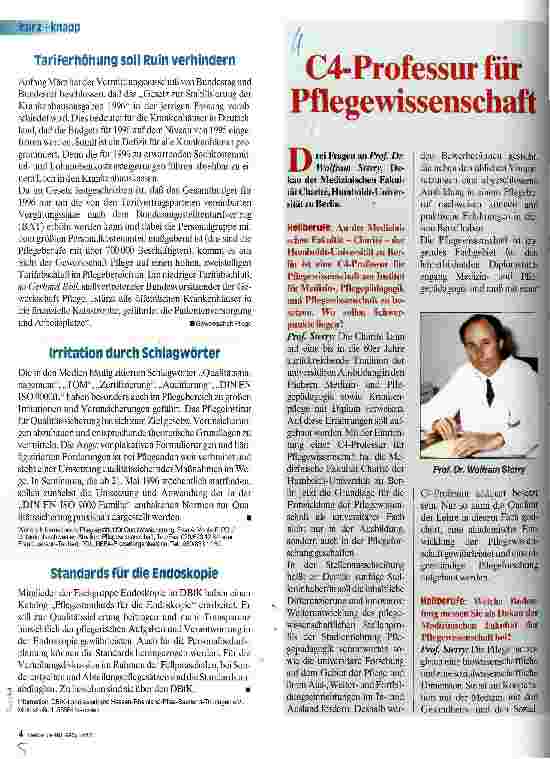 Vorschauseite 1: C4-Professur für Pflegewissenschaft