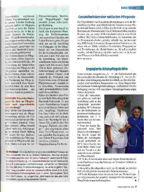 Vorschauseite 2: C4-Professur für Pflegewissenschaft