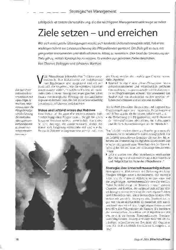 Vorschauseite 1: Erfolgreich ist Unternehmensführung, die die wichtigsten Managementwerkzeuge verzahnt Ziele setzen - und erreichen
