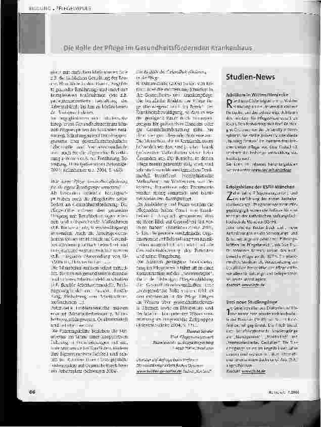 Vorschauseite 3: Die Rolle der Pflege im Gesundheitsfördernden KrankenhausAuf der Basis einer Hausarbeit an der Hamburger Fern-Hochschule/ Studiengang Pflegemanagement