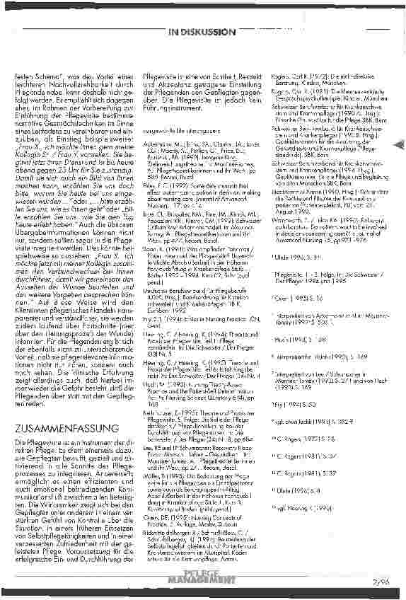 Vorschauseite 3: Uhde, Claudia: Die Pflegevisite Pflegemanagement 1/96