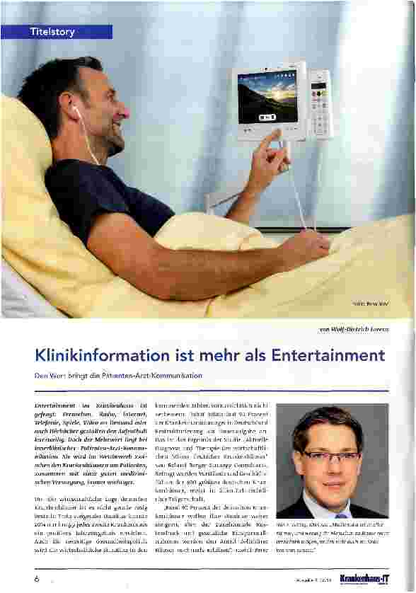 Vorschauseite 1: Klinikinformation ist mehr als Entertainment